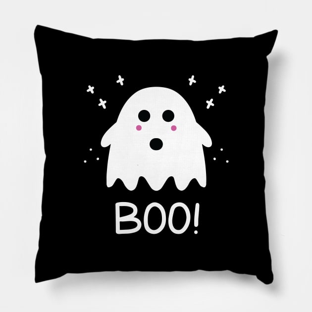 Ghost Boo - Halloween Ghost Pillow by edwardechoblue