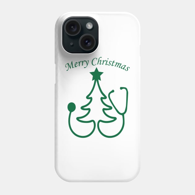 Merry Christmas - Stethoscope Phone Case by AmazingArtMandi