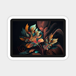 Abstract Floral Garden Botanical Print Magnet