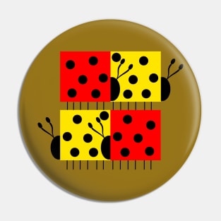 Square Ladybugs Pin