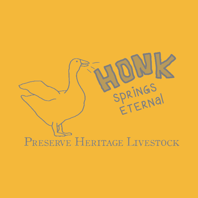 HONK Springs Eternal - Newsprint - Endangered Breed Preservation by LochNestFarm