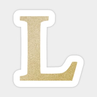 The Letter L Gold Metallic Design Magnet