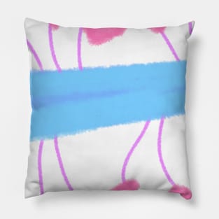 Pink blue watercolor abstract art Pillow