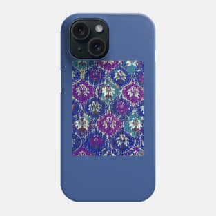 Moroccan Lantern pattern, blue teal purple, distressed faded old Phone Case