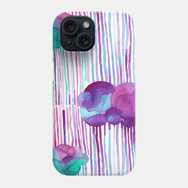 Pocket - RAINING CLOUDS CYAN MAGENTA Phone Case by ninoladesign