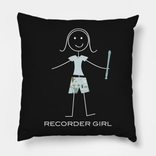 Funny Womens Recorder Design Pillow