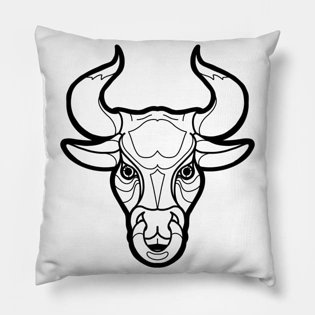 Bull Ornament Pillow by IriShamanova