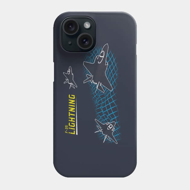 Vintage F-35 Lightning Fighter Jet Phone Case by patrickkingart