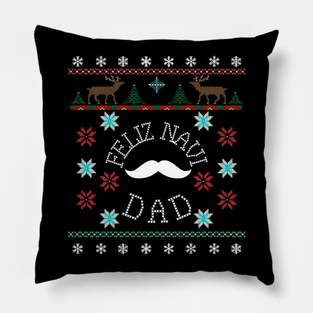 Feliz Navi Dad Ugly Christmas Inspired Design Pillow by Brobocop