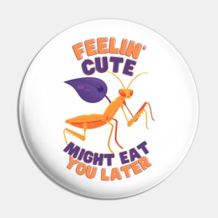 Feelin Cute Might Eat You Later Mantis Pin