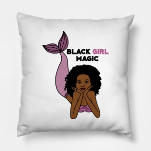 Black Girl Magic, Afro Mermaid Pillow