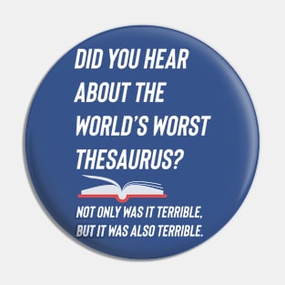 Worlds worst thesaurus dictionary librarian Pin