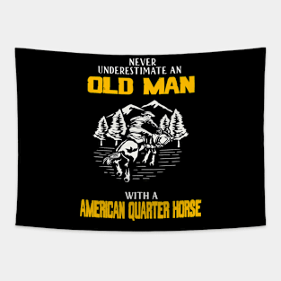 riding old man american quarter horse Tapestry