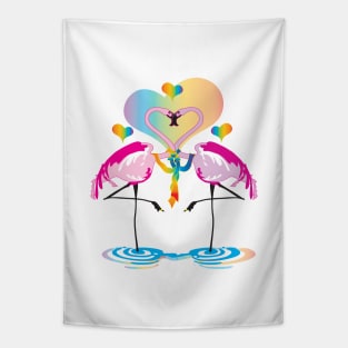 Gay Flamingos Tapestry