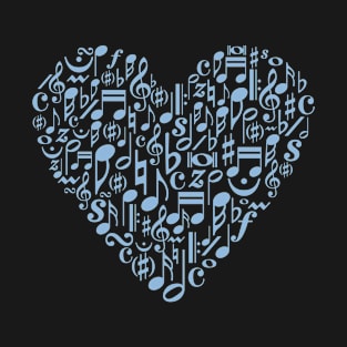 Music Lovers Musical Notation Heart for Musicians and Music Teachers T-Shirt