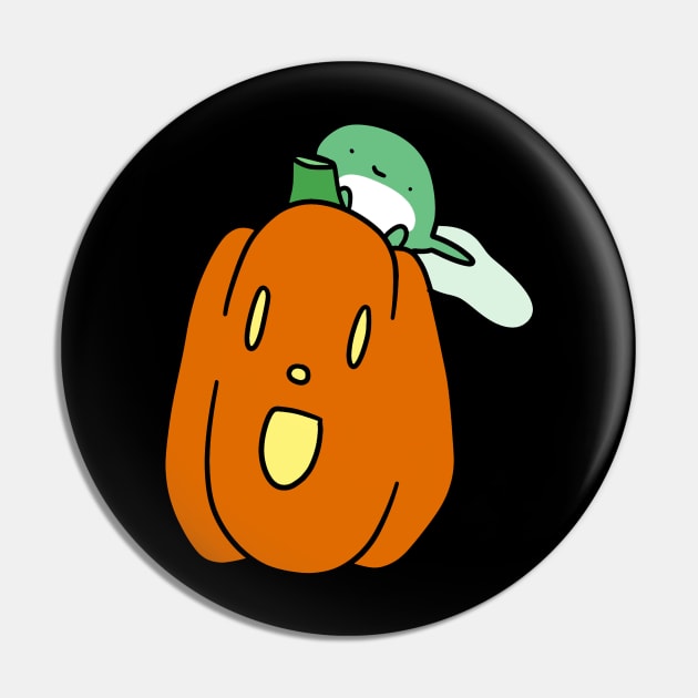 Tadpole and Jack o Lantern Pin by saradaboru