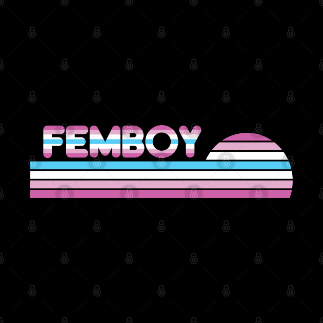 Retro Femboy Striped Sunset Flag by TenchiMasaki