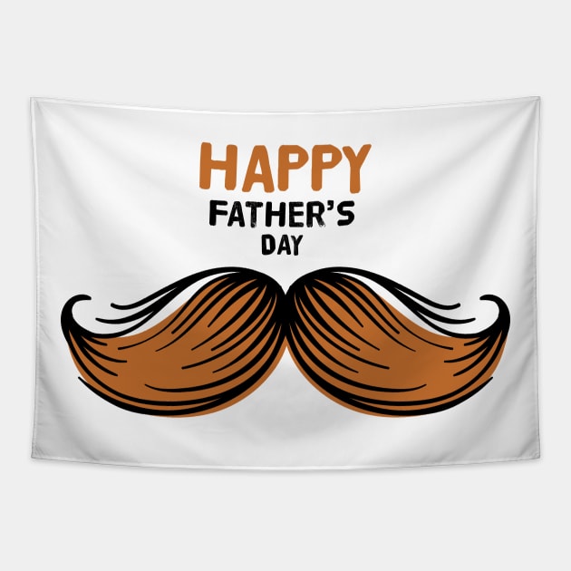 Mustache Ideology Handlebar Mustache Happy Fathers Day Tapestry by rjstyle7