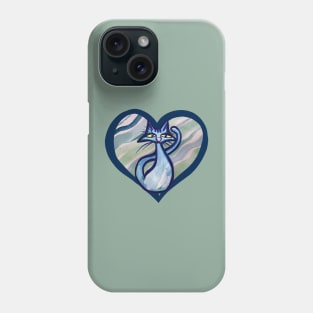 Blue Cat Love Phone Case