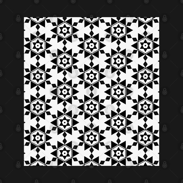 Black and white geometric shape seamless pattern by Spinkly