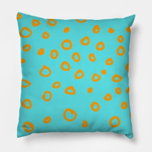 Abstract boho orange bubble pattern Pillow