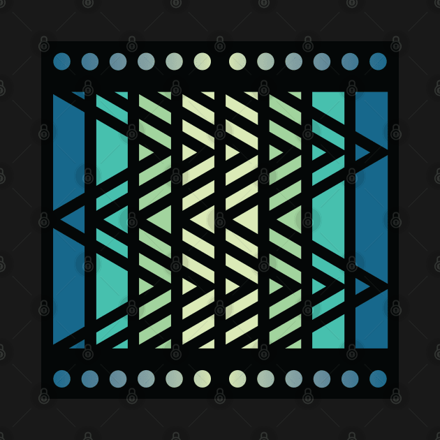 “Dimensional Levels” - V.5 Blue/Green - (Geometric Art) (Dimensions) - Doc Labs by Doc Labs