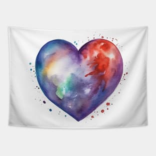 Rainbow Heart Shape #11 Tapestry