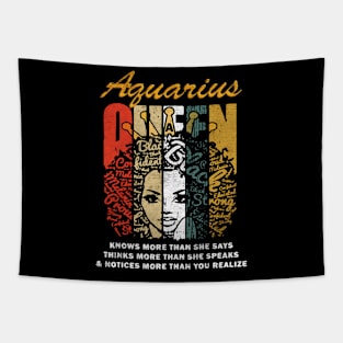 Aquarius black queen Tapestry