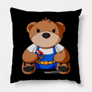 Painter Teddy Bear Pillow