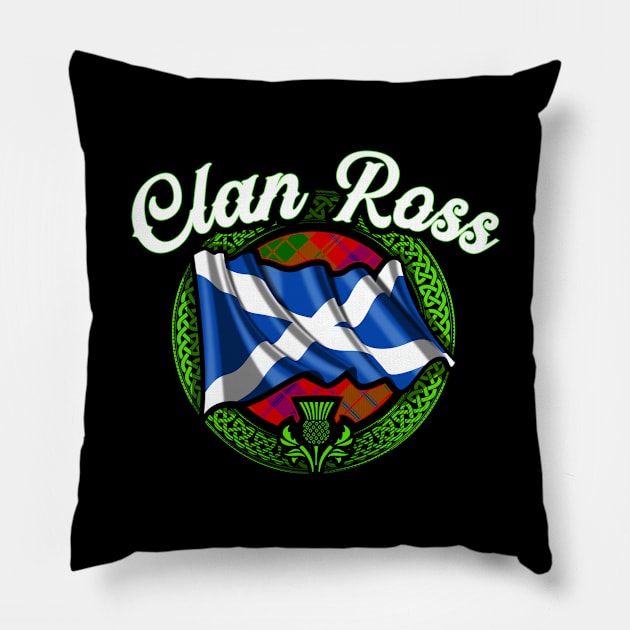 Scottish Flag Clan Ross Pillow by Celtic Folk
