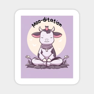 Kawaii Cute Yoga Meditating Cow Magnet