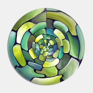 Vibes of Green contemrporary Artdeco Abstract Pin