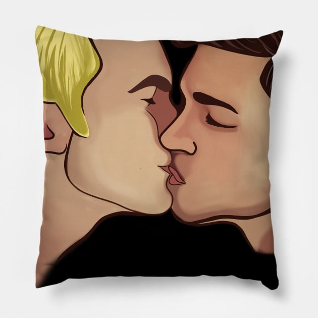 PRIDE GAY KISS ,THAT'S HOT Pillow by Art by Eric William.s