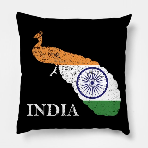 India Peacock Flag Pillow by mstory