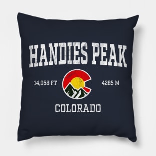 Handies Peak Colorado 14ers Vintage Athletic Mountains Pillow