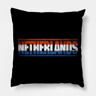 Netherlands Retro Flag for Men Women Netherlands National Pride Pillow