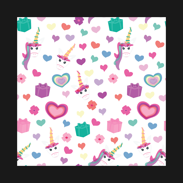 Unicorn gifts, hearts and flowers by sigdesign