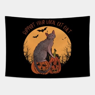 Support your local cat cut - Lykoi werewolf cat Tapestry