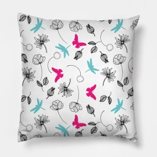 Butterfly and Dragonfly Pillow