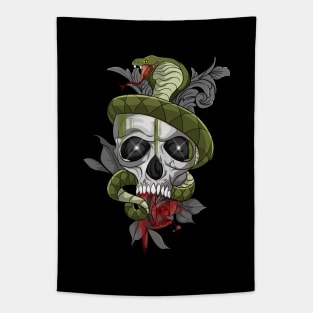 Snake Skull with Rose Tapestry