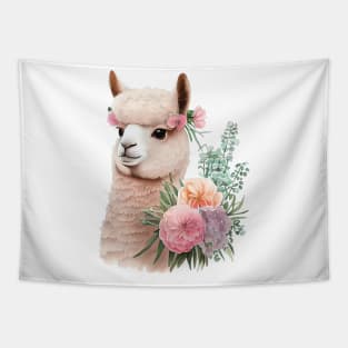 lama with flowers Tapestry