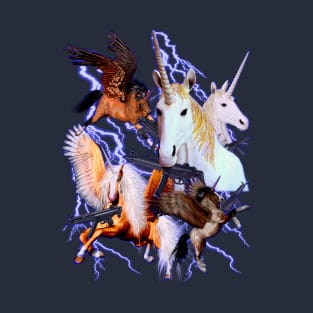 Unicorns With Guns - Epic 90's Vintage Very Cool And Sick T-Shirt