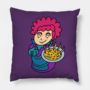 Cook offer delicious soup color Pillow