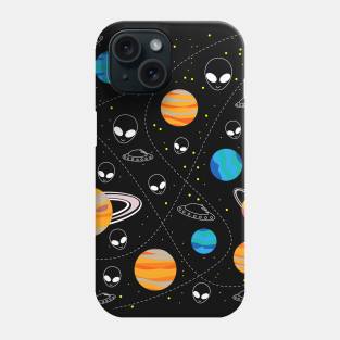 Alien in planetary pattern ecopop Phone Case