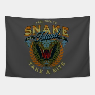 Snake Island cobra take a bite Tapestry