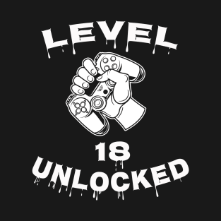Level 18 Unlocked - Funny Mens 18th Birthday Gamer T-Shirt