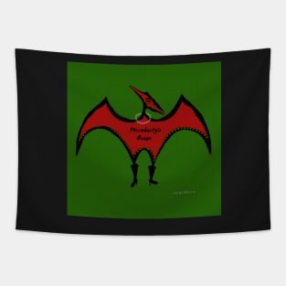 Pterodactyls Reign Green and Cherry Tapestry