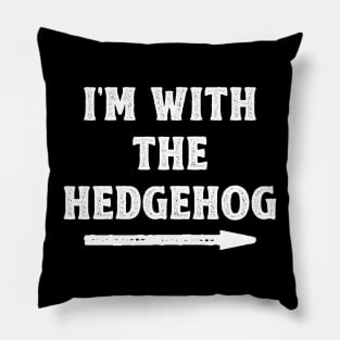 Funny Halloween I'm With The Hedgehog Costume Couple (White) Pillow