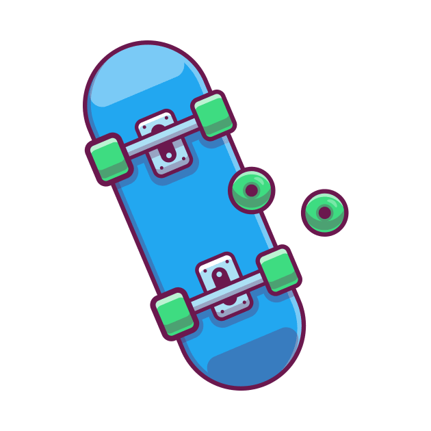Skateboard with wheels cartoon by Catalyst Labs