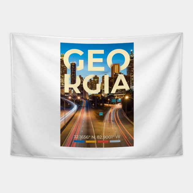 Georgia Travel Poster Tapestry by mardavemardave